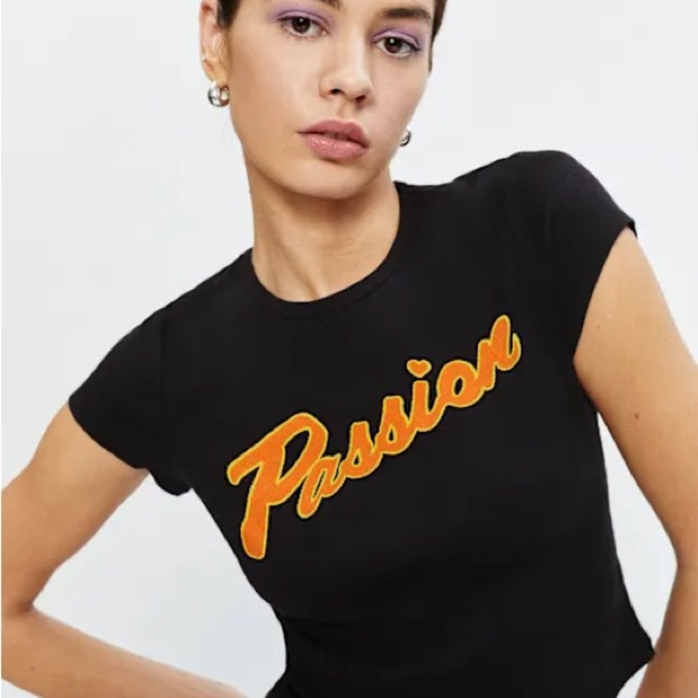 Reformation Black Passion Baby Tee